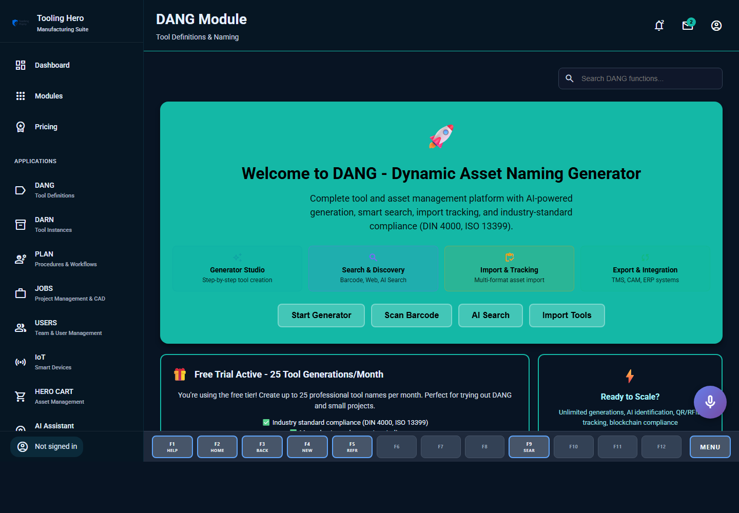 DANG Generator - desktop view